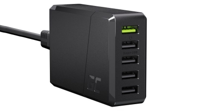 Imagem de Transformador USB 100-240V 5x USB Ultra Charge QC3.0 Máx. 52W preto