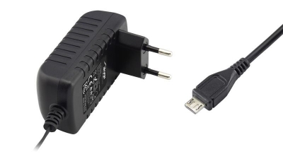 Imagem de Carregador universal 110-240V micro USB 5V/2.5A preto 1m