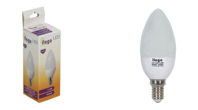 Imagem de Lâmapada Led E14 cerâmica vela 5.5W 230V - Consumo/Iluminação/Cor da luz/Casquilho: 5.5W / 550 lumen / 4200ºK / E14