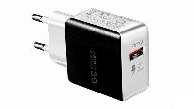 Imagem de Transformador 100-240V Qualcomm 3.0 Quick Charge USB - Cor: Preto